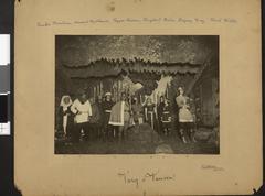 Scene from the 1915 play 'Varg i Veum' at Det norske teater, featuring actors in period costumes