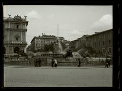 Vintage gelatin silver negative photograph of Rome cityscape from early 20th century on cellulose nitrate film