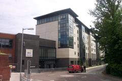 Dublin City University Sports Club building exterior with modern architecture and large windows
