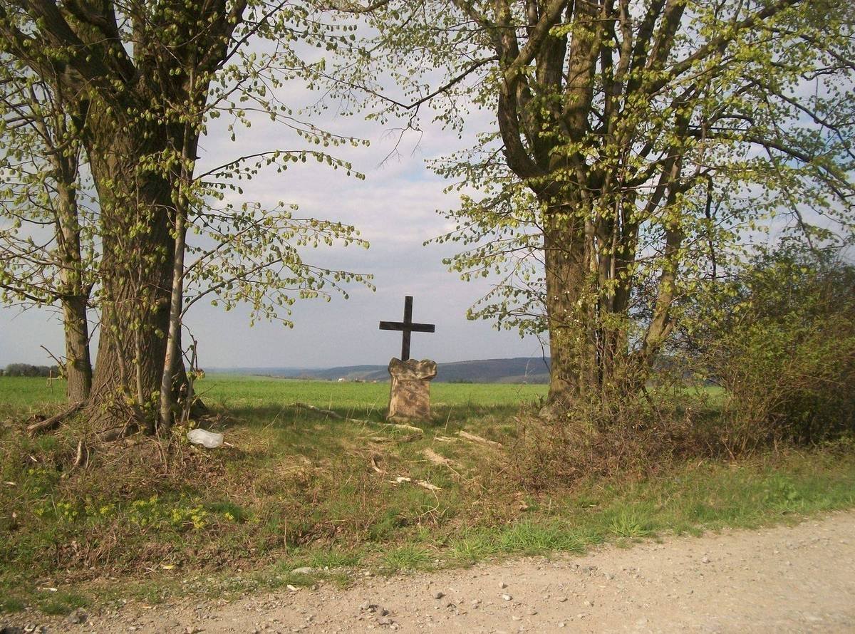 Wayside cross on a hill in Hromnice, Plzeň-North District