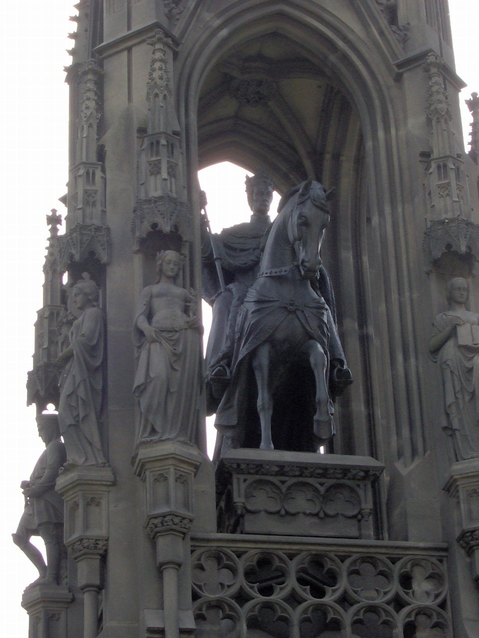 Statue of Emperor Francis I on Kranner's fountain at Smetanovo nábřeží in Prague