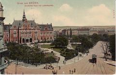 Lazansky Square with historic buildings and vibrant street life