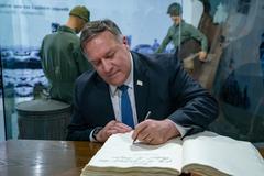 Secretary of State Michael R. Pompeo visiting the Patton Museum in Pilsen, Czech Republic commemorating liberation of Czechoslovakia