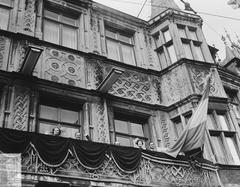 Royal couple on balcony during state visit to Luxembourg in 1951