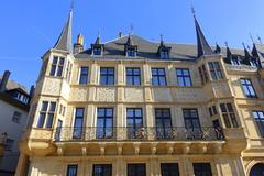 Grand Ducal Palace in Luxembourg City with historical architecture and blue sky