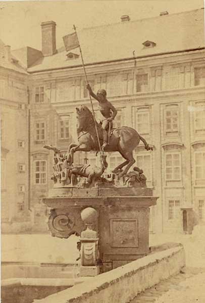 Statue of St. George fighting the dragon at Prague Castle