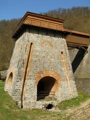 Historic Františka blast furnace near Adamov surrounded by greenery