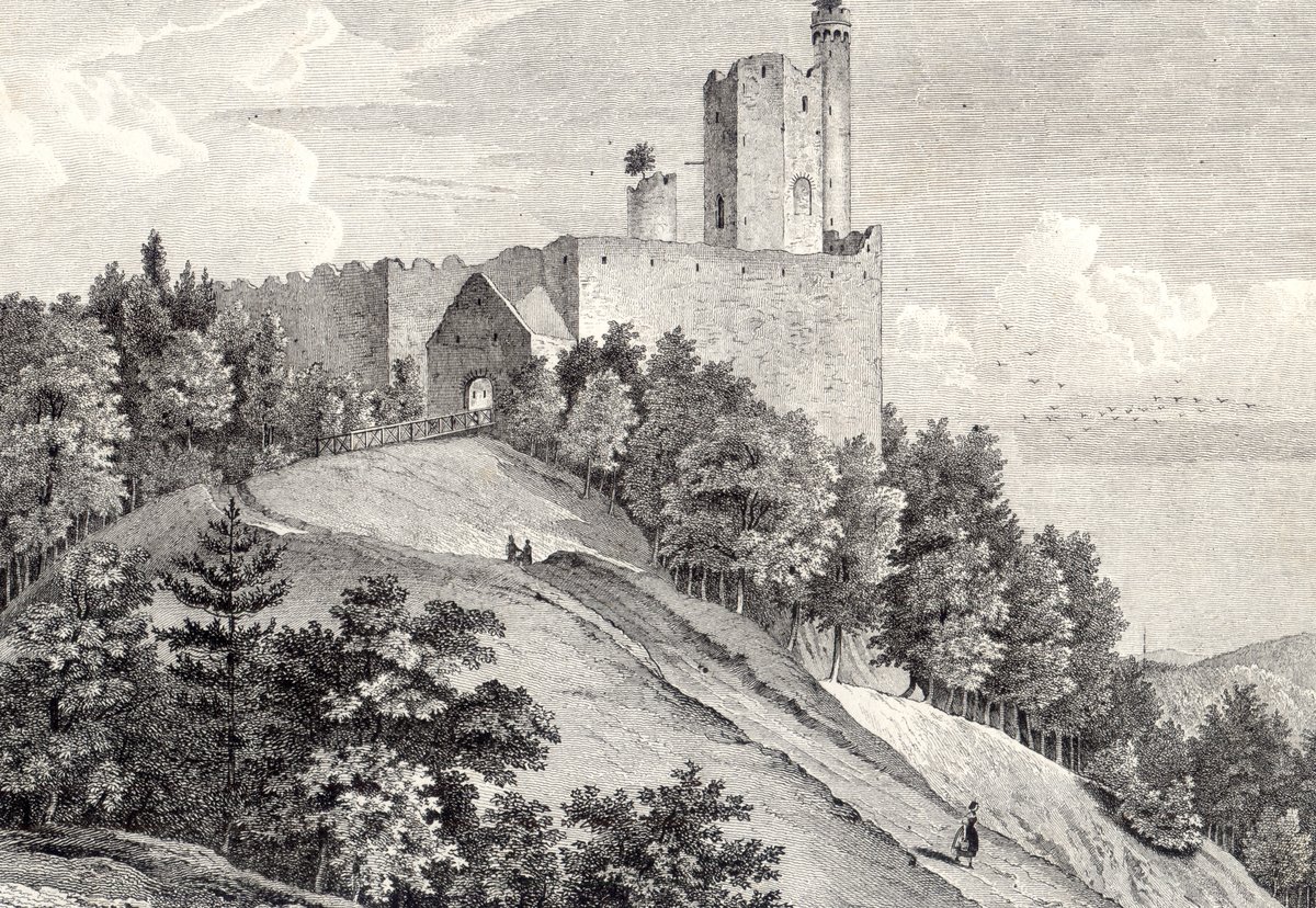 Ruins of Nový Hrad near Olomučany around 1848