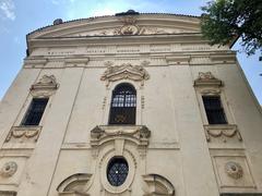 Strahov Monastery in Hradčany, Prague, Czech Republic with clear blue sky