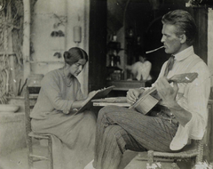 Portrait of Austrian painter Elsa Oeltjen-Kasimir and German painter Jan Oeltjen in Italy 1913