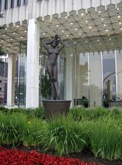 Sculpture Passo di Danza by Giacomo Manzu in One Woodward Avenue building lobby Detroit