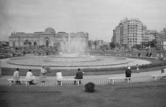 Tahrir Square in Cairo with Egyptian Museum on left in 1940s