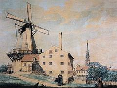 Lille Mølle windmill in Christianshavn, Copenhagen circa 1840