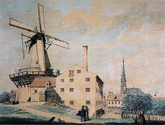 Lille Mølle windmill in Christianshavn, Copenhagen around 1840