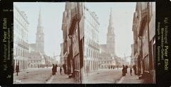Vor Frelsers Kirke church with Lille Mølle windmill in the background, 1905