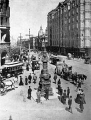 Lotta's Fountain in San Francisco 1905 black and white photograph