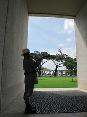 Bugler playing during Veterans Day Ceremony at Manila American Cemetery