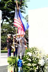 U.S. and Philippines military members honoring at Manila American Cemetery Memorial Day ceremony 2014