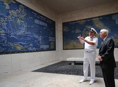 Secretary of Defense Robert M. Gates receives a tour of the Manila American Cemetery and Memorial in the Philippines