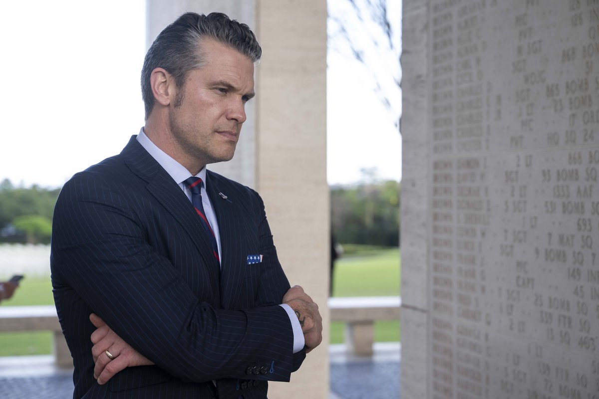 Secretary of Defense Pete Hegseth visiting the Manila American Cemetery in Manila, Philippines on March 28, 2025
