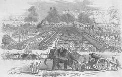 The Sikh trophy guns forming up in Monghyr fort 1847