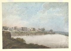 Old palace buildings within the fort along the riverside at Monghyr Bihar