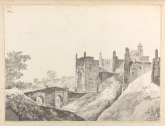 East end of the fort of Monghyr showing a formidable fortress with a deep ditch, compared to an English castle