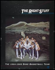1984-85 Duke Blue Devils men's basketball team season poster featuring players and season highlights