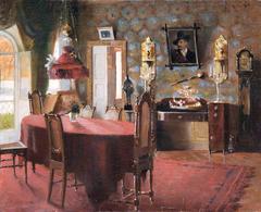Victorian sitting room with ornate furniture and decorations