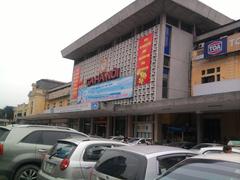 Cars parked in front of Hanoi Railway Station