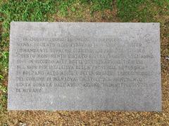 Commemorative plaque with Italian text for Andreas Hofer in Andreas Hofer Park, Mantua