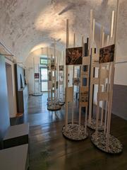 Front view of Andreas Hofer Museum in Mantua with brick walls and symmetrical windows