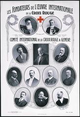 Collage of the all-male founders and earliest members of the International Committee of the Red Cross (ICRC) in 1914