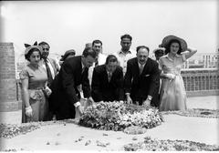 Dr. Oscar Tascheret and Argentine delegation at Rajghat placing wreath on Mahatma Gandhi's samadhi