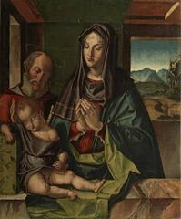 Painting of the Holy Family depicting Jesus, Mary, and Saint Joseph by Bartolomeo Montagna