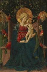 Madonna and Child Enthroned with Saint Dominic and a Papal Saint by Benozzo Gozzoli