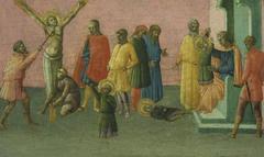 Martyrdom of Saints Julitta and Quiricus triptych right wing painting by Borghese di Piero