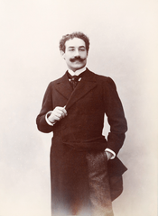 Portrait of French actor André Calmettes in full-length by photographer Nadar