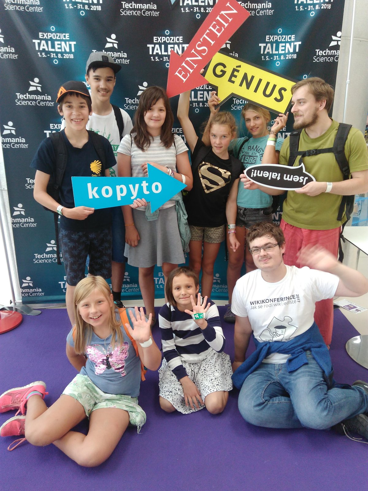 Children exploring interactive exhibits at Techmania Science Center in Plzen