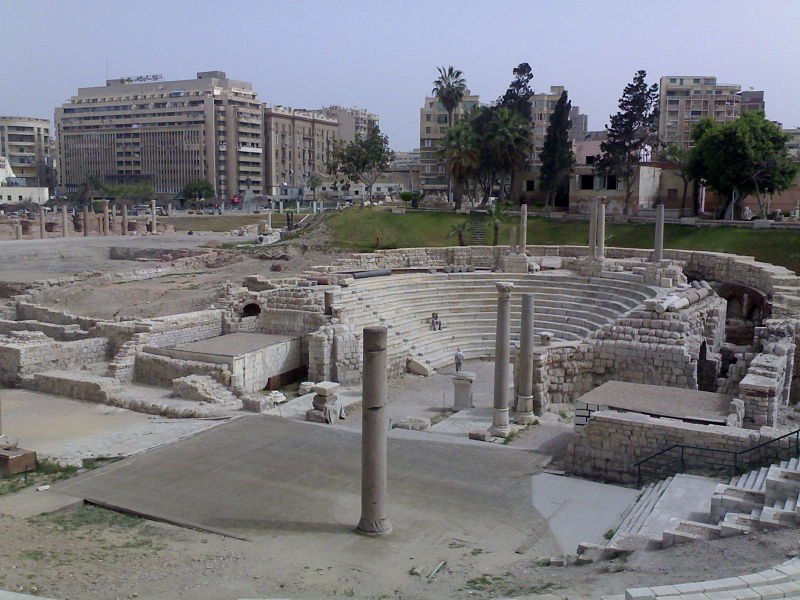 Roman Theater archaeological site in Alexandria