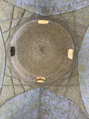 Interior view of a decorative dome with intricate patterns at al-Sarai Mosque