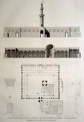 Historical drawing of the Attarine Mosque in Alexandria
