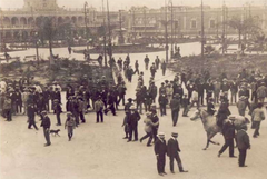 Historic photograph of the 1909 attempted coup d'état in Peru