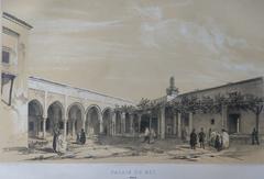 19th century lithograph of the Palais du Bey in Oran
