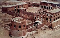 Aerial view of Muhammad bin Abdul Wahhab Palace with a tower of Dairin Castle