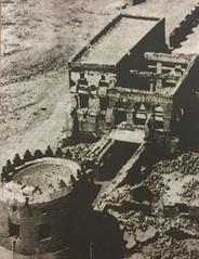 Aerial view of Dairin Castle showing its historic stone walls and surrounding landscape