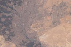 View of Earth from space showing Cairo and the Nile River during ISS Expedition 67