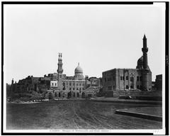 View of the historic Mosque of Mahmoudie and Emir Akhon in Cairo