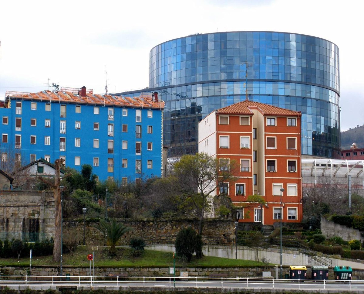 View of Barrio de Olabeaga neighborhood in Basurtu-Zorrotza district of Bilbao