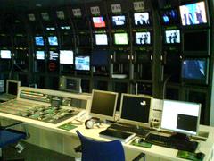 ETB Bilbao studio control room equipment and monitors in Bilbao Vizcaya Basque Country Spain